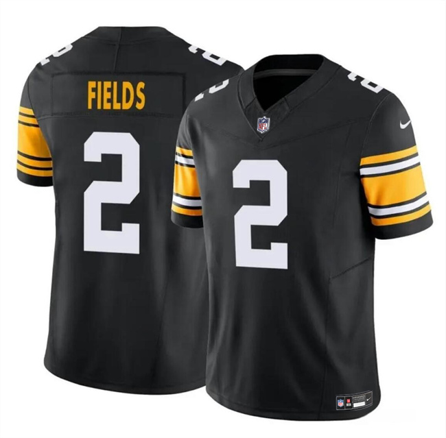 Men's Pittsburgh Steelers #2 Justin Fields Black 2024 F.U.S.E. Vapor Untouchable Limited Football Stitched Jersey